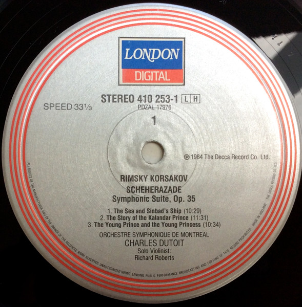 Nikolai Rimsky-Korsakov , Orchestre Symphonique De Montréal , Charles Dutoit - Scheherazade / Capriccio Espagnol [Vinyl] | London Records (410 253-1) - 3