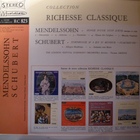 Felix Mendelssohn-Bartholdy / Franz Schubert - Songe D'une Nuit D'été / Symphonie Inachevée | Musidisc (30 RC 823) - 2