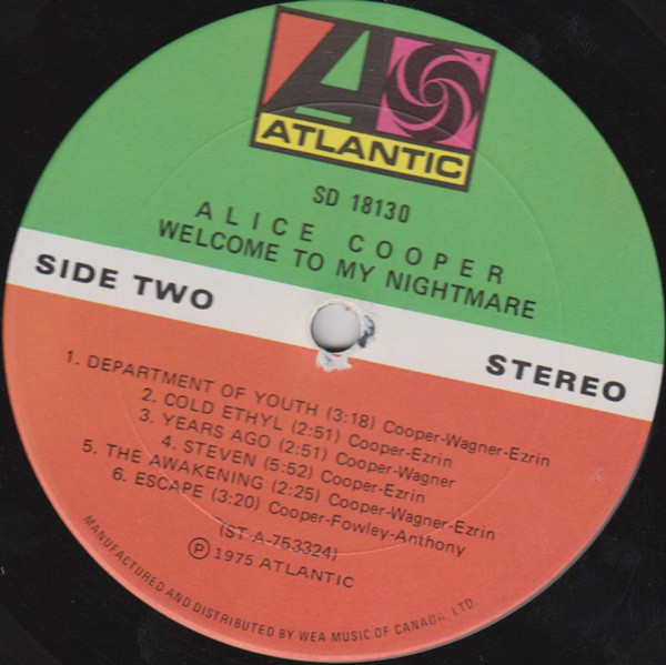 Alice Cooper - Welcome To My Nightmare | Atlantic (SD 18130) - 3