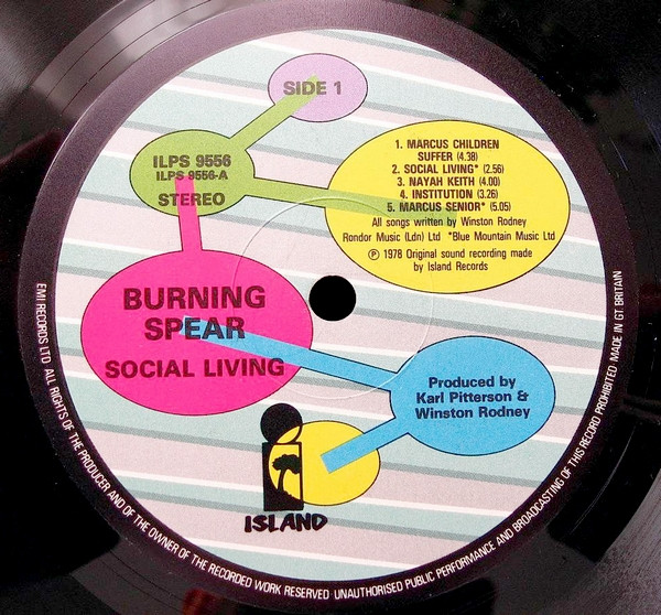 Burning Spear - Social Living | Island Records (ILPS 9556) - 3