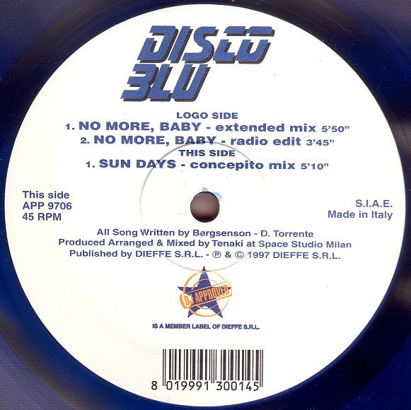 Disco Blu - No More, Baby | DJ Approved (APP 9706) - 2
