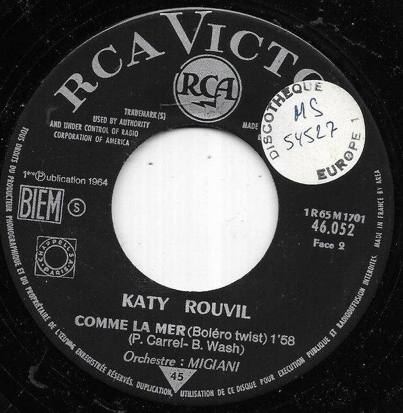 Katy Rouvil - Douce Doucement | RCA Victor (46.052) - 2