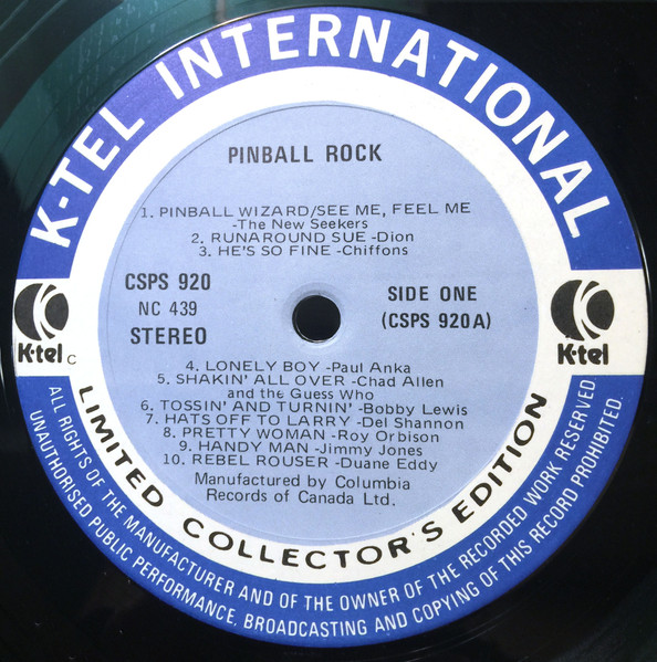 Various - Pin-Ball Rock [Vinyl] | K-Tel (NC 439) - 3