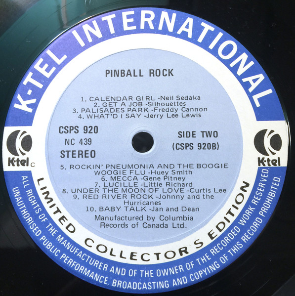 Various - Pin-Ball Rock [Vinyl] | K-Tel (NC 439) - 4