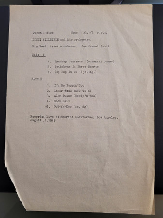 Dizzy Gillespie - Live At The Shrine Auditorium, Los Angeles | Queen-disc (Q-003) - 2