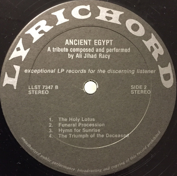 Ali Jihad Racy - Ancient Egypt | Lyrichord (LLST 7347) - 4