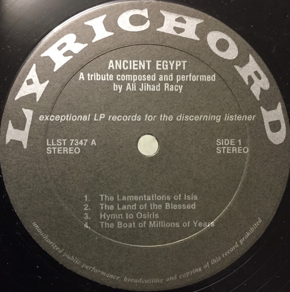 Ali Jihad Racy - Ancient Egypt | Lyrichord (LLST 7347) - 3