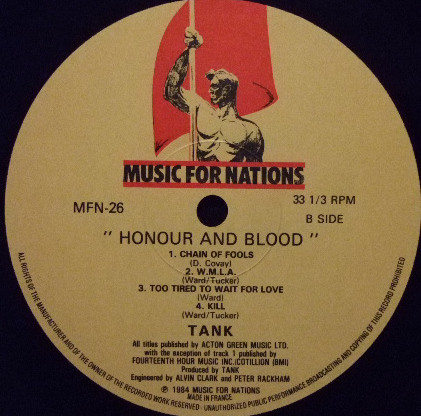 Tank - Honour And Blood | Music For Nations (MFN 26) - 4