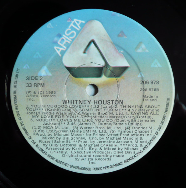 Whitney Houston - Whitney Houston | Arista (206978) - 4 Whitney Houston - Whitney Houston | Arista (206978) - 4