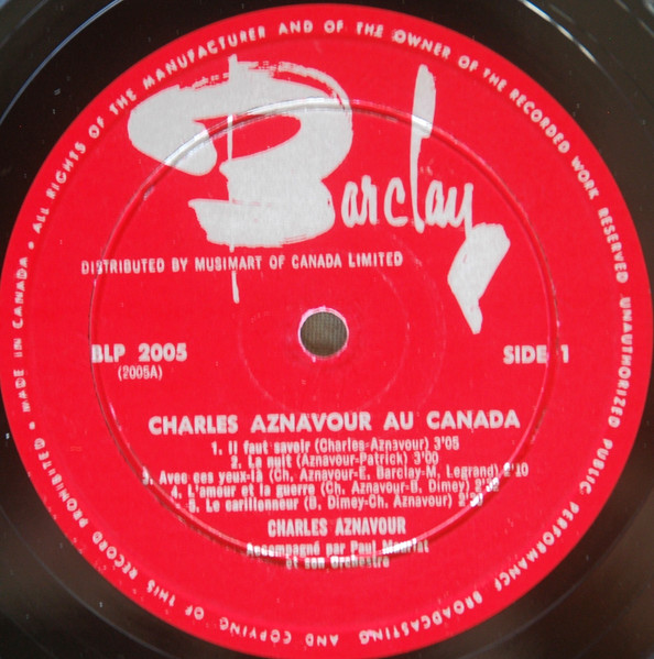 Charles Aznavour Accompagné Par Paul Mauriat And His Orchestra - Charles Aznavour Au Canada | Barclay (BLP 2005) - 3