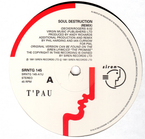 T'Pau - Soul Destruction | Siren (SRNTG 145) - 3