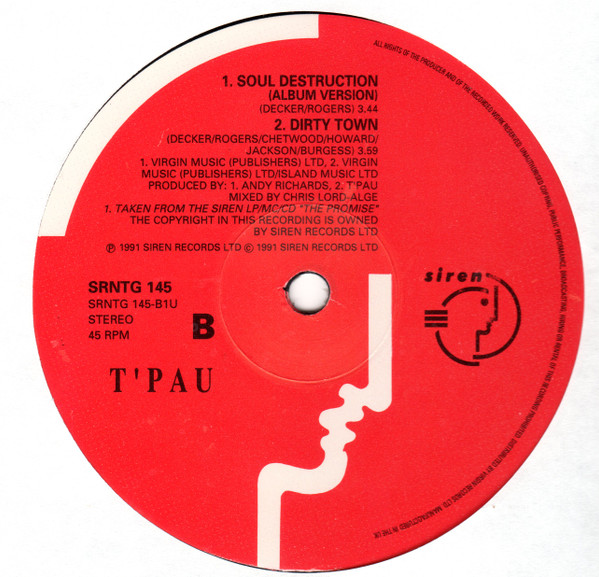 T'Pau - Soul Destruction | Siren (SRNTG 145) - 4