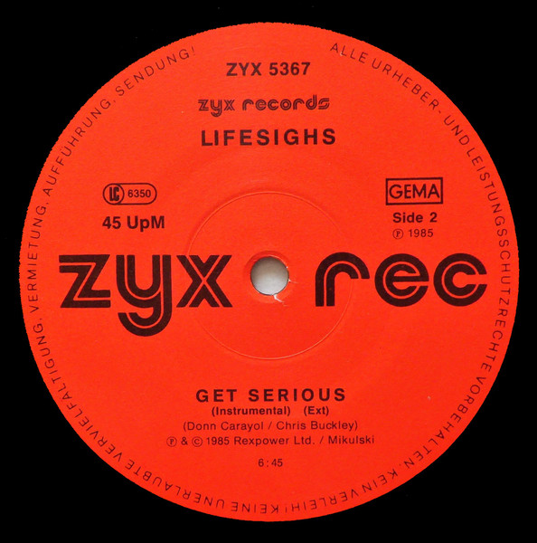 Lifesighs - Get Serious | ZYX Records (ZYX 5367) - 4 Lifesighs - Get Serious | ZYX Records (ZYX 5367) - 4