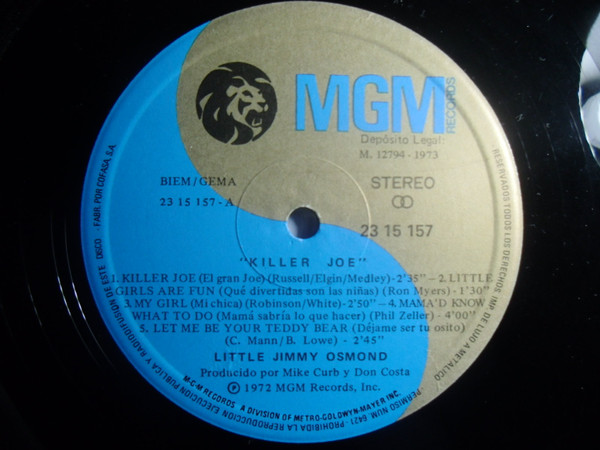 Jimmy Osmond - Killer Joe | MGM Records (2315 157) - 3 Jimmy Osmond - Killer Joe | MGM Records (2315 157) - 3