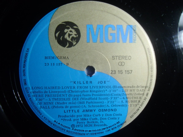 Jimmy Osmond - Killer Joe | MGM Records (2315 157) - 4 Jimmy Osmond - Killer Joe | MGM Records (2315 157) - 4
