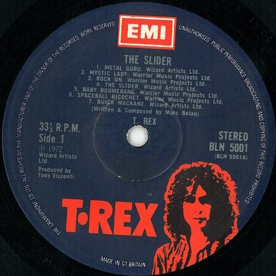 T. Rex - The Slider | T. Rex (BLN 5001) - 3