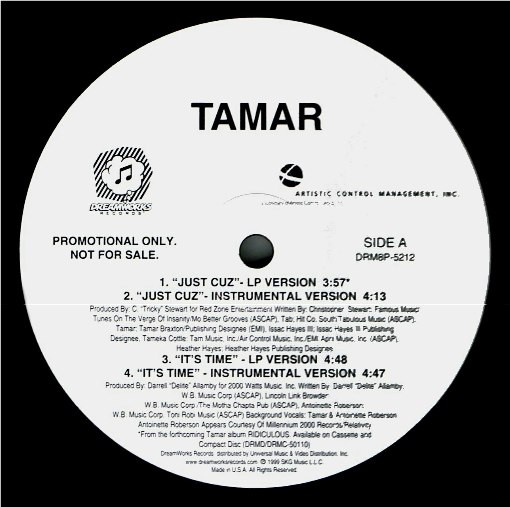 Tamar - Just Cuz | Dreamworks Records (DRM8P - 5212)