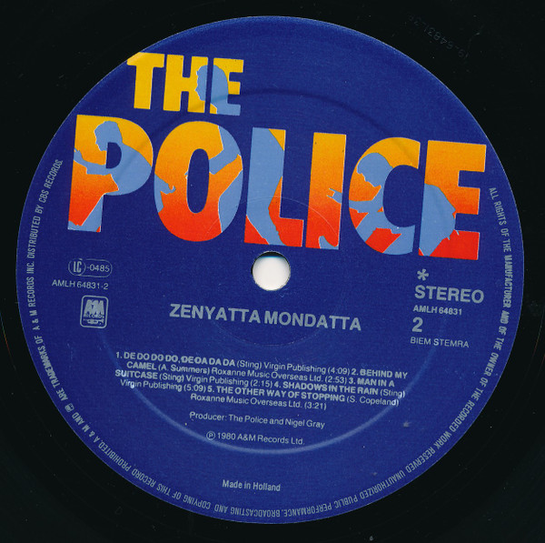 The Police - Zenyatta Mondatta | A&M Records (AMLH 64831) - 4