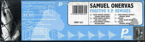 Samuel Onervas - Fugitive E.P. Remixes | Primate Recordings (PRMT 023) - 2