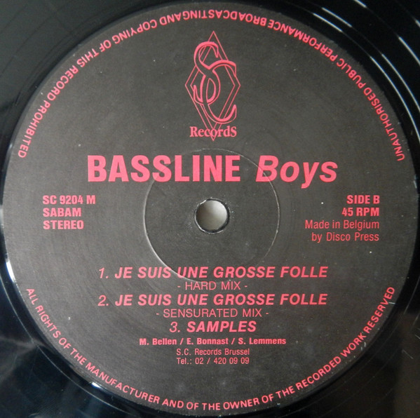 Bassline Boys - De Vuil Janet / Je Suis Une Grosse Folle | SC Records (SC 9204 M) - main Bassline Boys - De Vuil Janet / Je Suis Une Grosse Folle | SC Records (SC 9204 M) - main