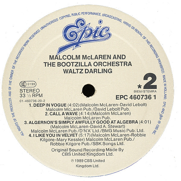 Malcolm McLaren And The Bootzilla Orchestra - Waltz Darling | Epic (EPC 460736 1) - 6