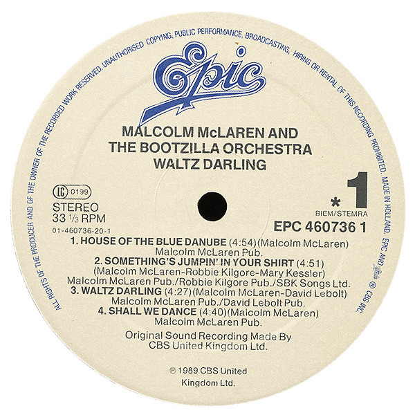 Malcolm McLaren And The Bootzilla Orchestra - Waltz Darling | Epic (EPC 460736 1) - 5