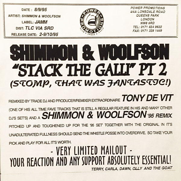Shimmon & Woolfson - Stack The Galli - Pt 2 (Stomp Remixes) | Jamm Records (JAM 12-014) - 4 Shimmon & Woolfson - Stack The Galli - Pt 2 (Stomp Remixes) | Jamm Records (JAM 12-014) - 4