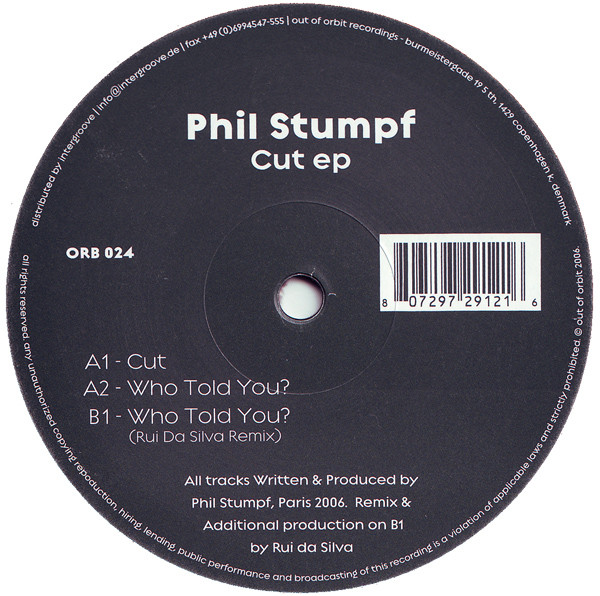 Phil Stumpf - Cut EP | Out Of Orbit Recordings (ORB 024)