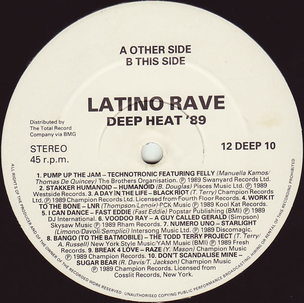 Latino Rave - Deep Heat 89 | BMG (12 DEEP 10) - 2