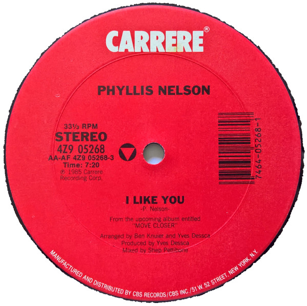 Phyllis Nelson - I Like You | Carrere (4Z9 05268) - 3