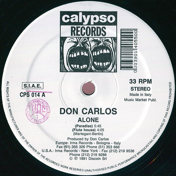 Don Carlos - Alone | Calypso Records (CPS 014) - 3