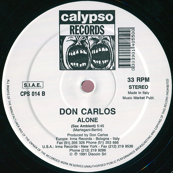 Don Carlos - Alone | Calypso Records (CPS 014) - 4