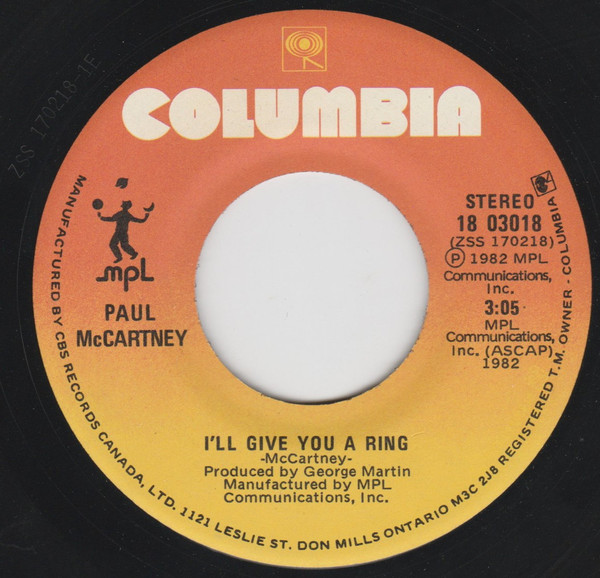 Paul McCartney - Take It Away | Columbia (18 03018) - 2