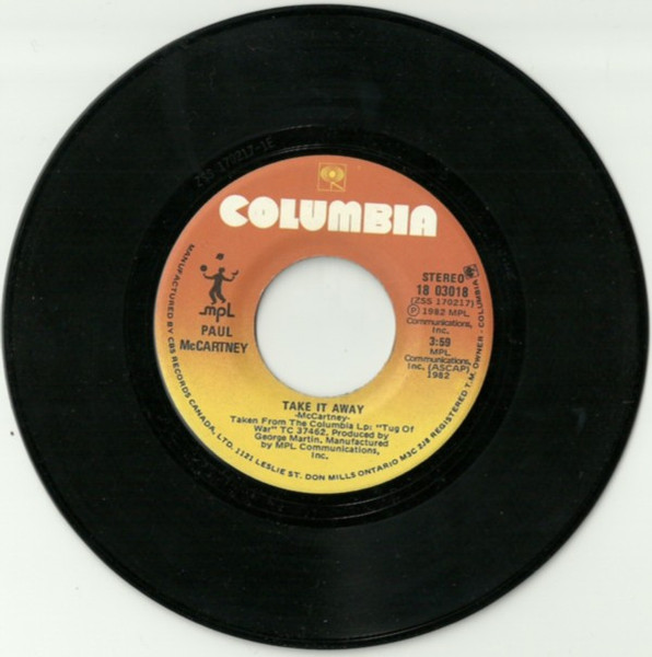 Paul McCartney - Take It Away | Columbia (18 03018) - 3