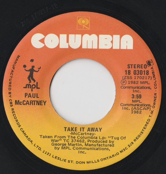 Paul McCartney - Take It Away | Columbia (18 03018)