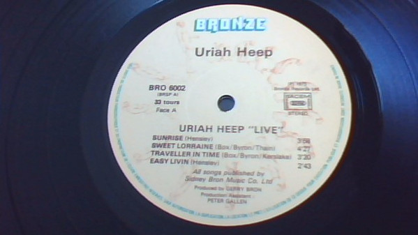 Uriah Heep - Uriah Heep Live | Bronze (BRO 6002) - 2