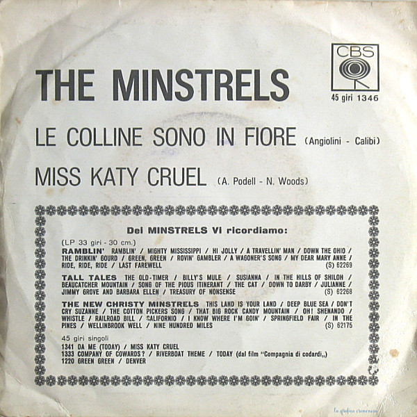 The New Christy Minstrels - Le Colline Sono In Fiore | CBS (1346) - 2