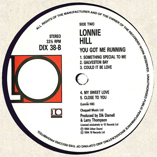 Lonnie Hill - You Got Me Running | 10 Records (DIX 38) - 2