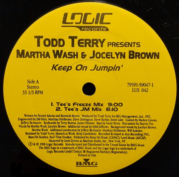 Todd Terry Presents Martha Wash And Jocelyn Brown - Keep On Jumpin' | Logic Records (LUS 042) - 3