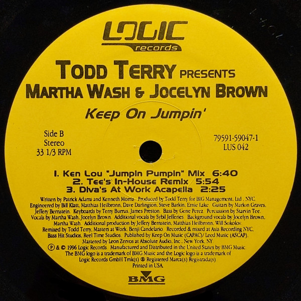 Todd Terry Presents Martha Wash And Jocelyn Brown - Keep On Jumpin' | Logic Records (LUS 042) - 4