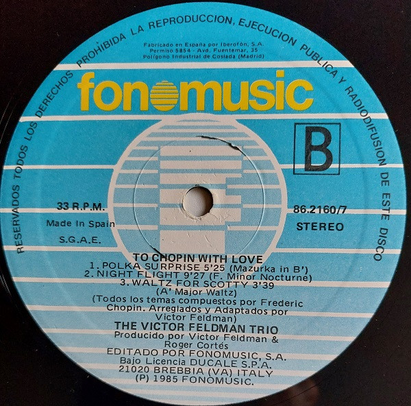 The Victor Feldman Trio - To Chopin With Love | Fonomusic (86.2160/7) - 4