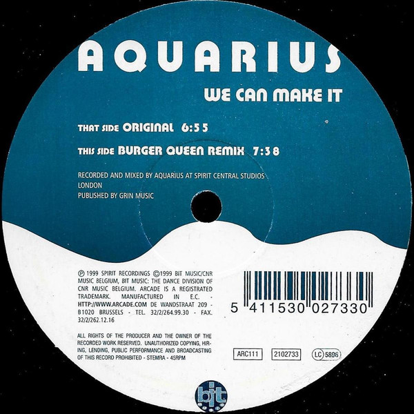 Aquarius - We Can Make It | Ultimate Groove Records (210.27.33)