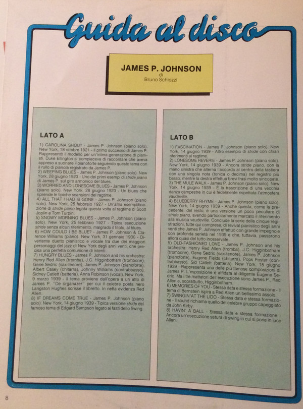 James P. Johnson - James P. Johnson | Fabbri Editori (GdJ 85) - 2 James P. Johnson - James P. Johnson | Fabbri Editori (GdJ 85) - 2