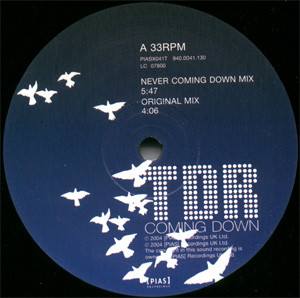 TDR - Coming Down | [PIAS] Recordings (PIASX041T)