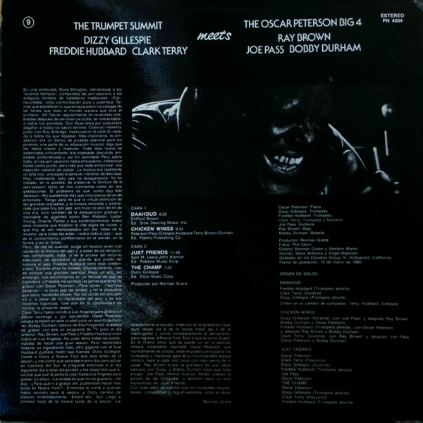 Dizzy Gillespie , Freddie Hubbard , Clark Terry Meets The Oscar Peterson Big 4 - The Trumpet Summit Meets The Oscar Peterson Big 4 | Pablo Today (PN 4004) - 2
