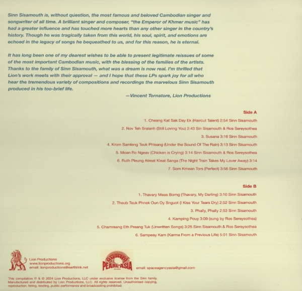 Sinn Sisamouth , Ros Serey Sothea - Groove Club Vol. 5: Sinn Sisamouth Vol. 2 | Lion Productions (LION LP-203) - 2