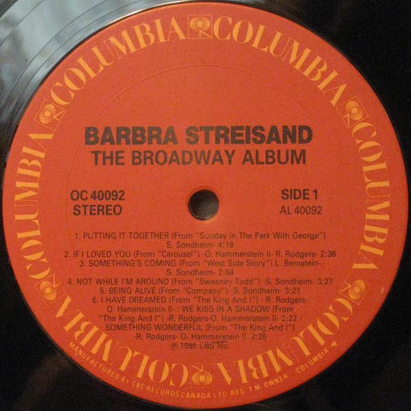 Barbra Streisand - The Broadway Album [Vinyl] | Columbia (OC 40092) - 3