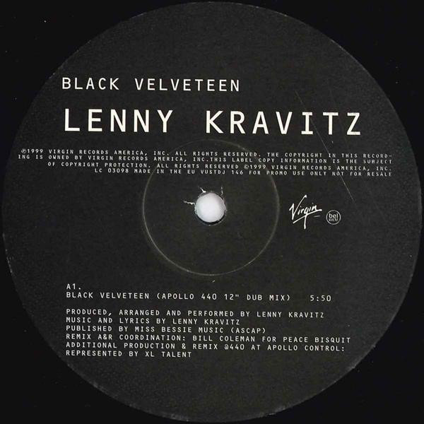 Lenny Kravitz - Black Velveteen (Remixes By Apollo 440) | Virgin (VUSTDJ 146) - 2