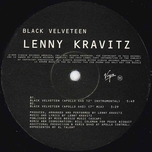 Lenny Kravitz - Black Velveteen (Remixes By Apollo 440) | Virgin (VUSTDJ 146) - 3
