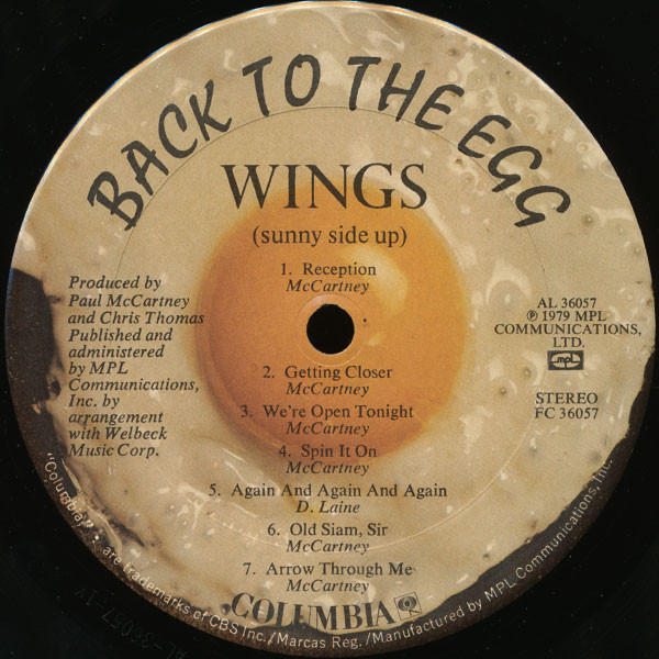 Wings - Back To The Egg | Columbia (FC 36057) - 3 Wings - Back To The Egg | Columbia (FC 36057) - 3